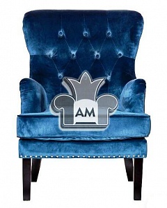 Кресло велюр синий